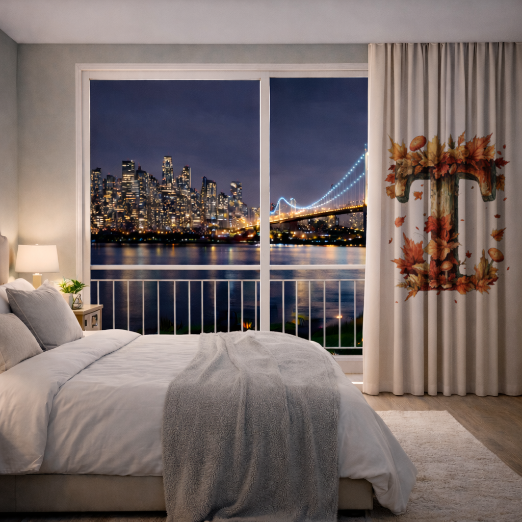 Autumn Leaf Wooden Letter T Drapes