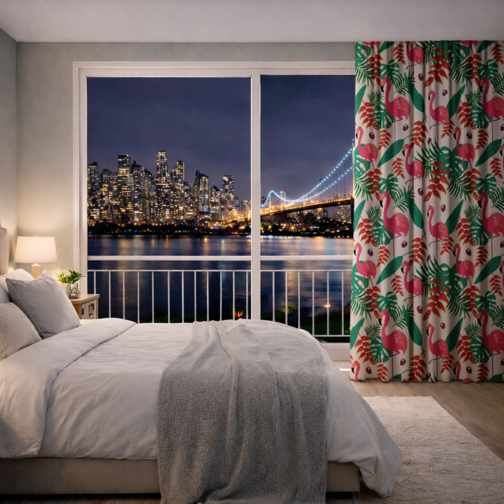 Pink Flamingo Tropical Leaves 