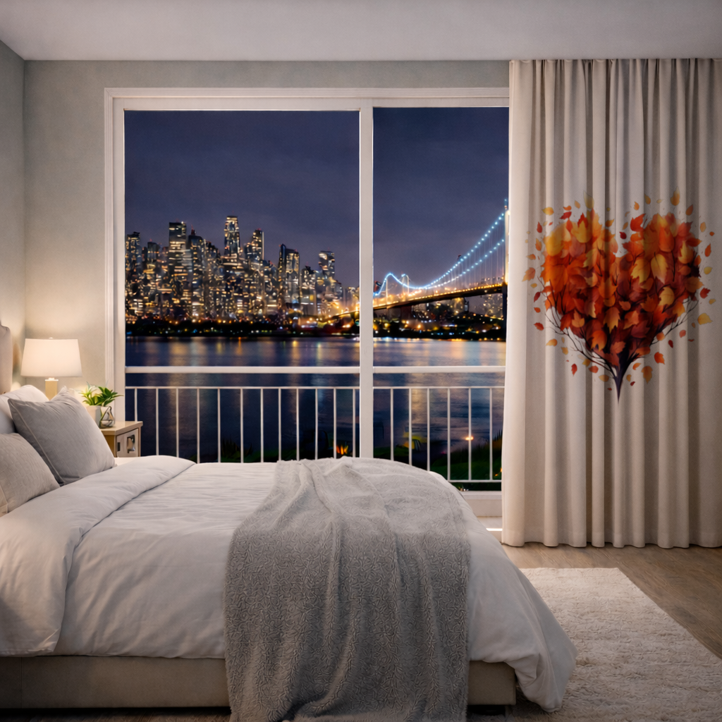 Autumn Leaf Heart Drapes