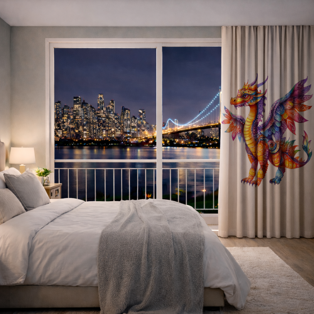 Vibrant Rainbow Mythical Dragon