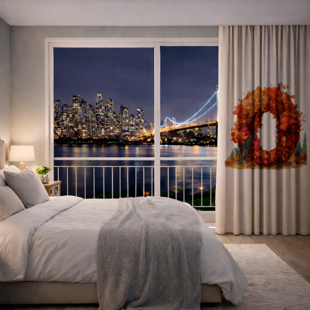 Autumn Leaf Letter O Drapes