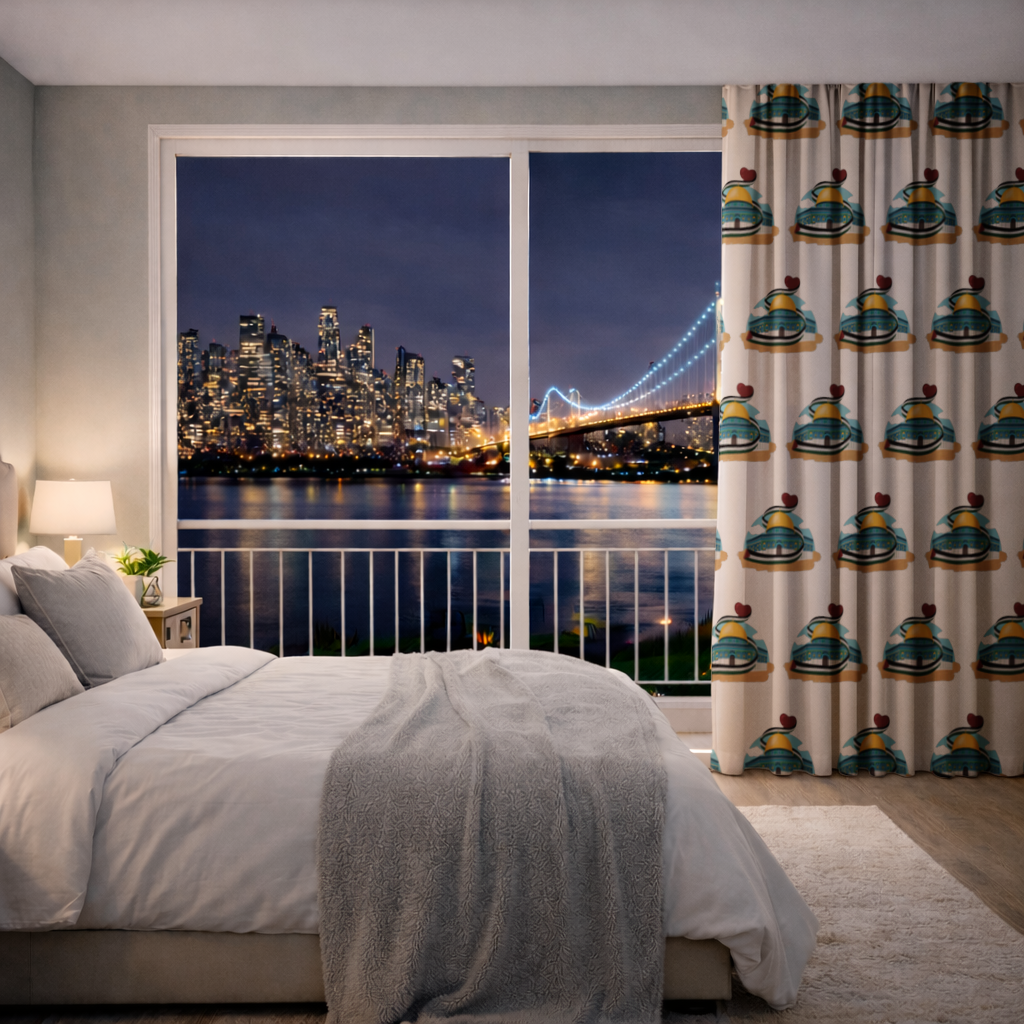 Kubbet-üs Sahra with the Palestinian flag and a heart Drapes