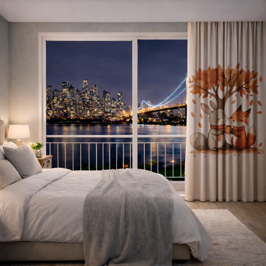 Cozy Autumn Fox and Rabbit 