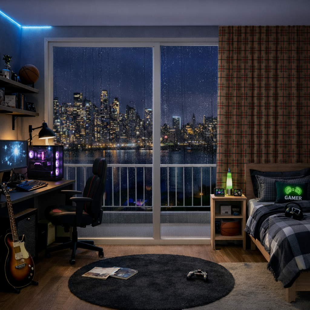 Red Black Geometric Tribal Pattern Drapes