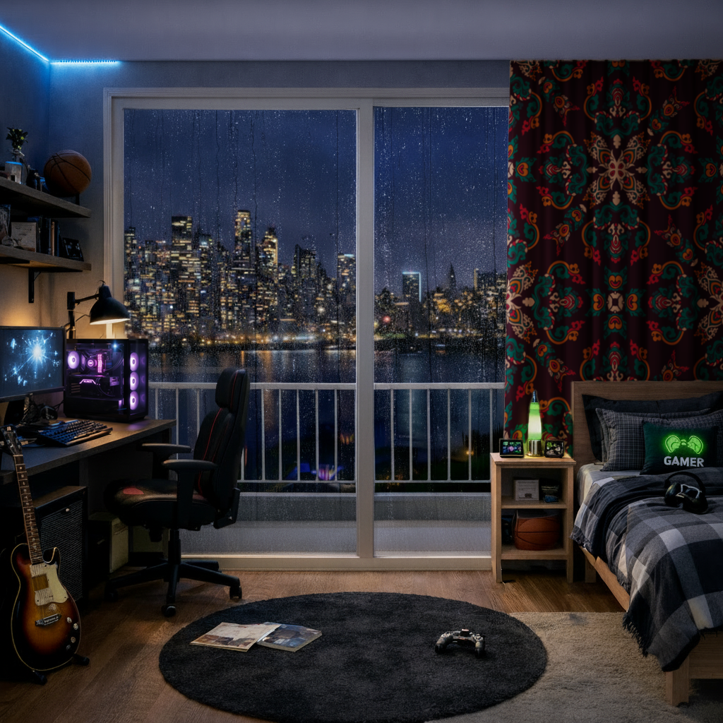 Colorful Ottoman Inspired Mandala Pattern Drapes