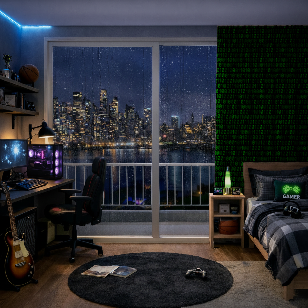 Matrix Style Digital Binary Code Background Drapes