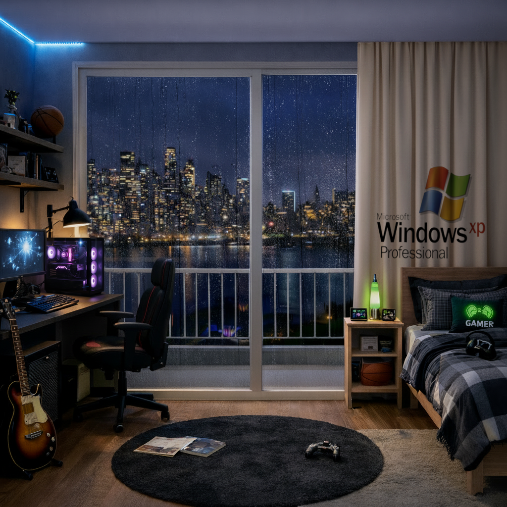 Digital Nostalgia Windows XP Iconic Logo Drapes