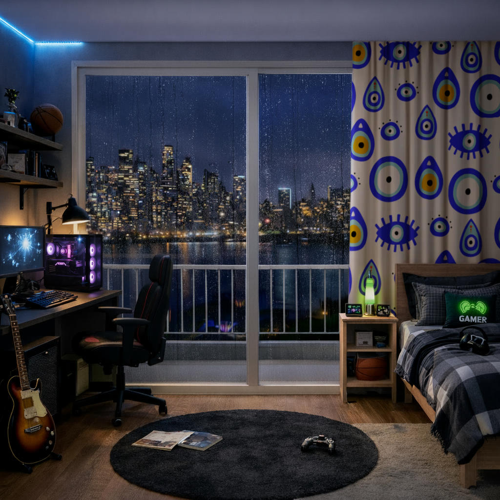 Evil Eye Pattern Drapes