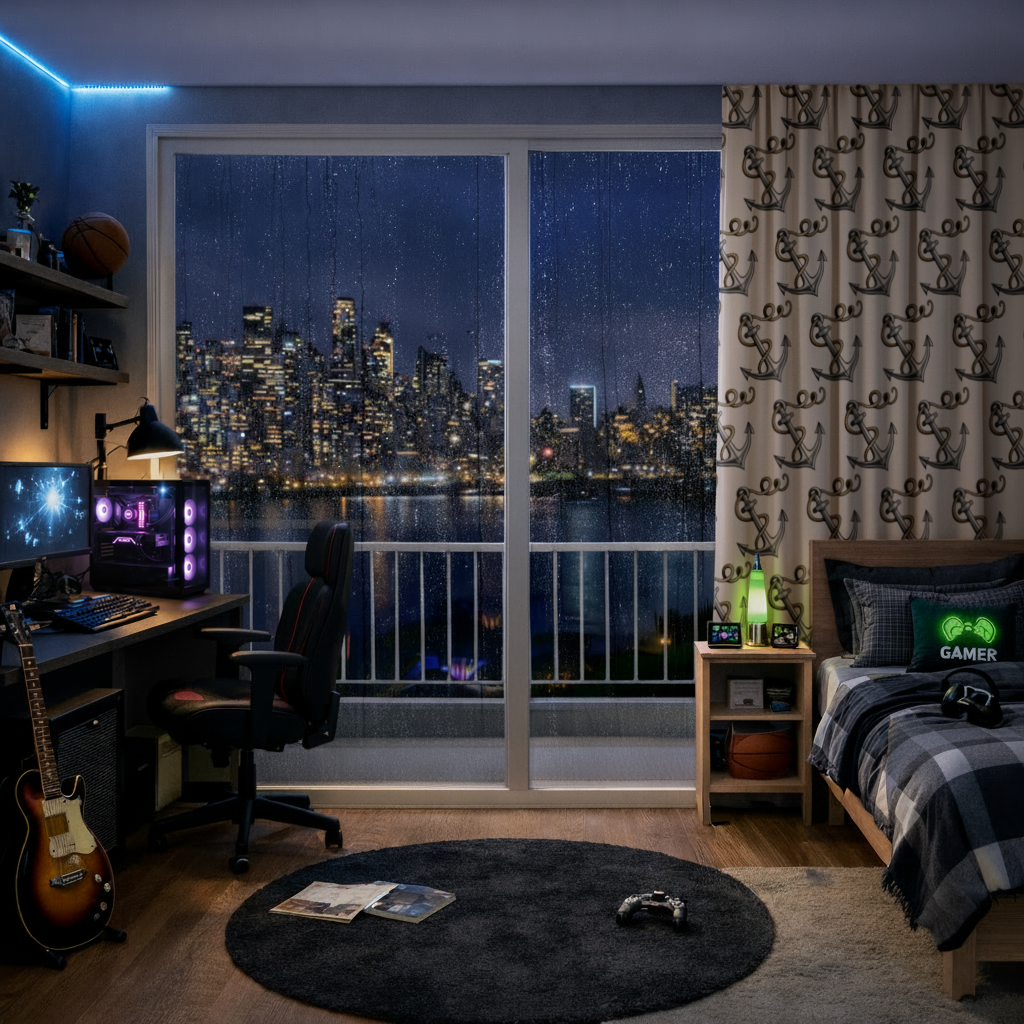 Denizci Çapası ve Halat Dövme Tasarımı Fon Perde