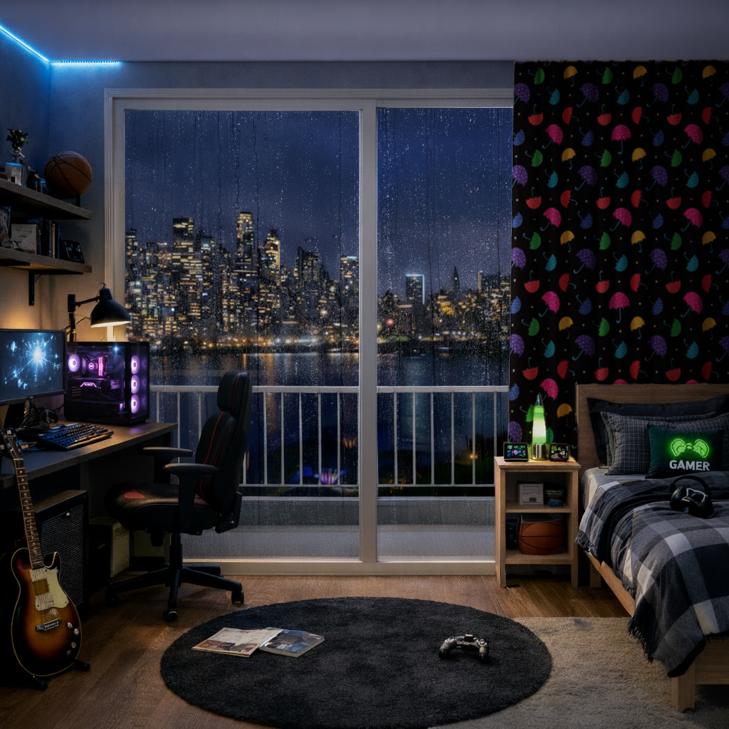 Colorful Heart Umbrellas Pattern 