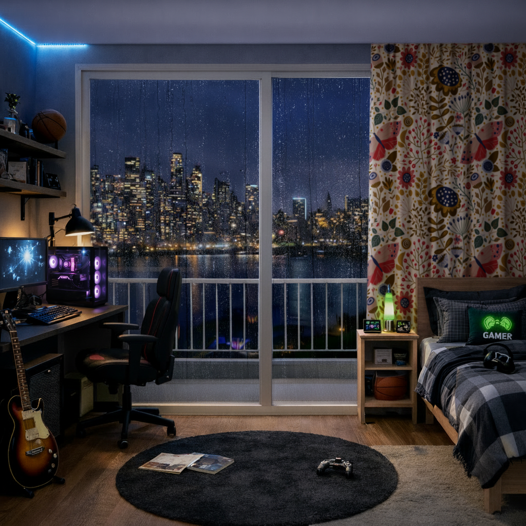 Folk Art Floral and Butterfly Pattern Drapes