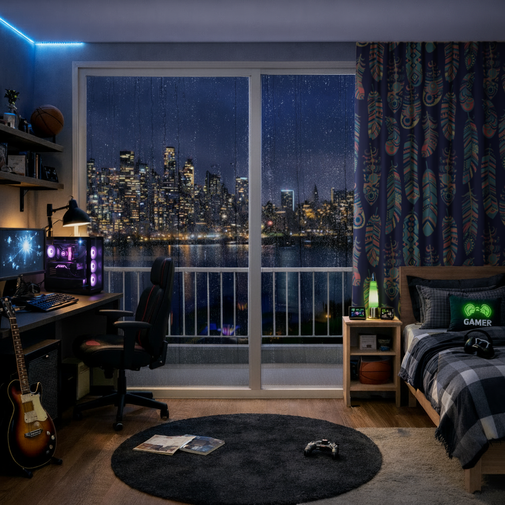 Boho Tribal Feather Drapes