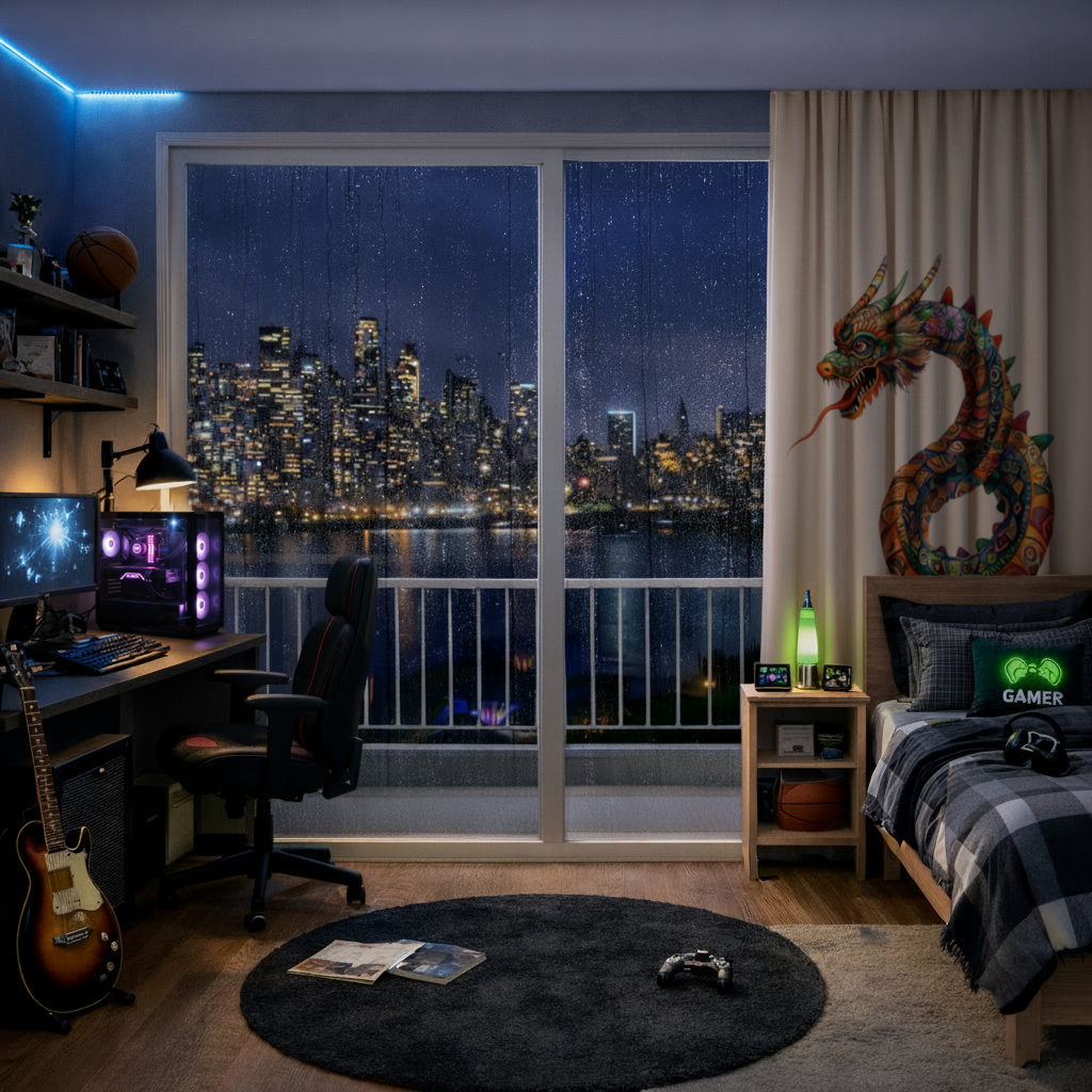 Colorful Mosaic Chinese Dragon Drapes