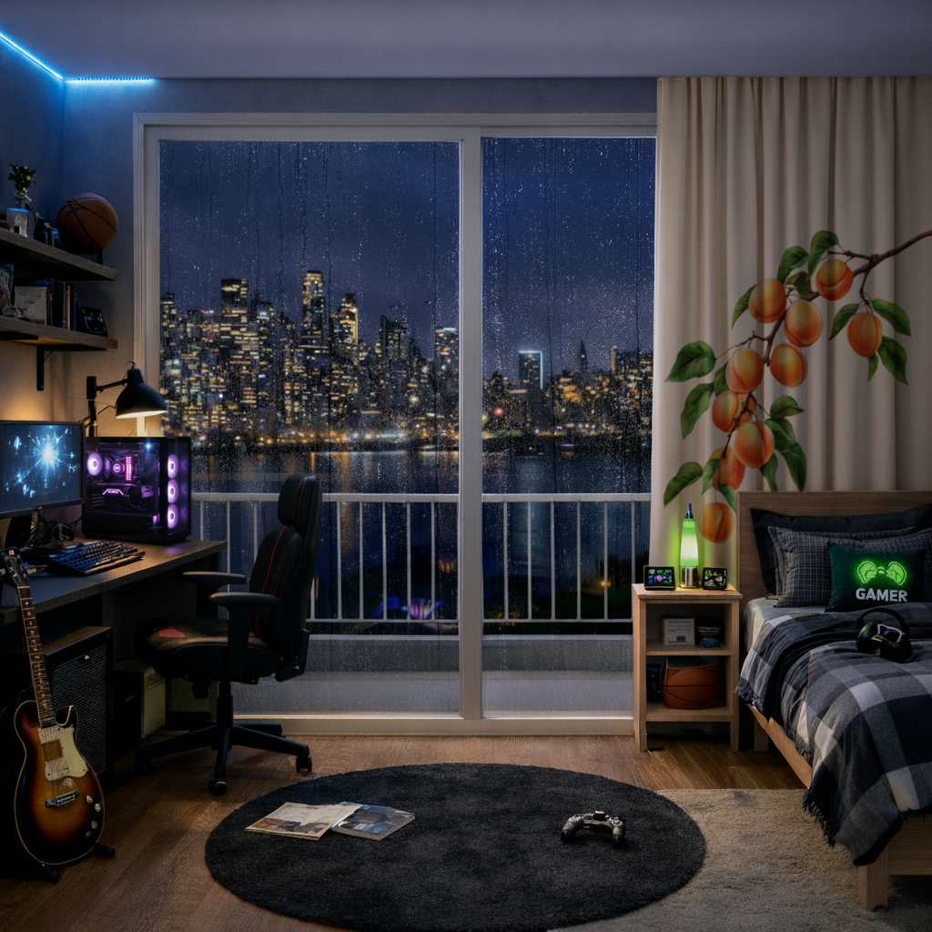 Ripe Orange Apricot Fruit Branch Drapes