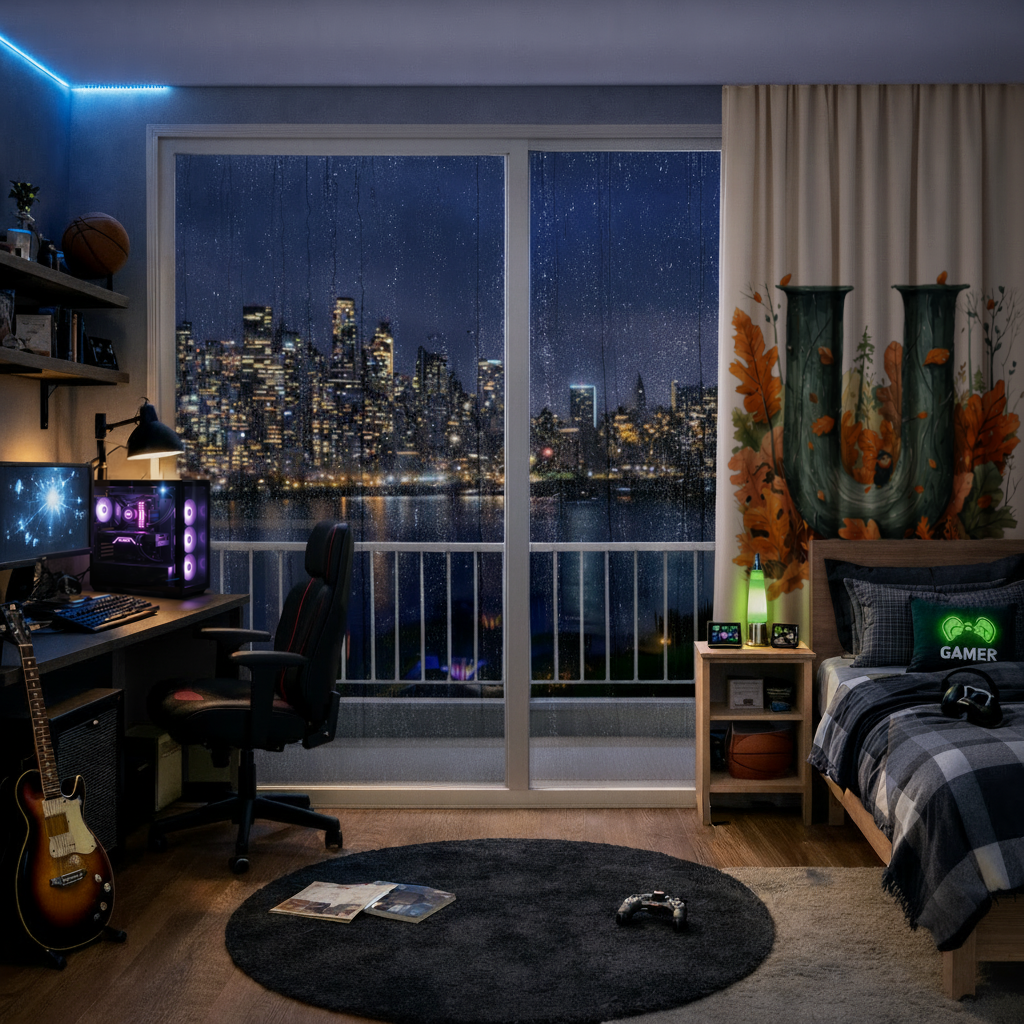 Autumn Woodland Initial Letter U Drapes