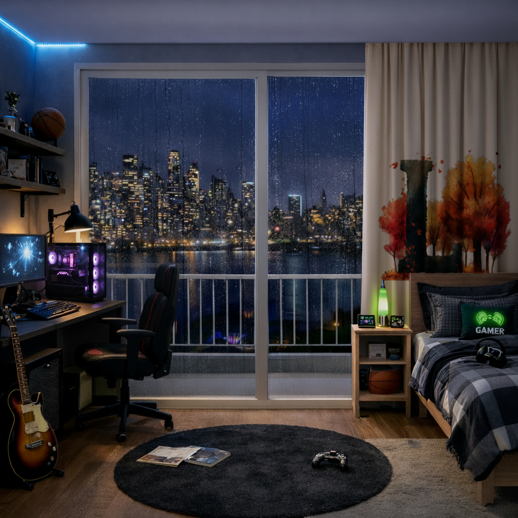 Autumn Forest Letter L Drapes