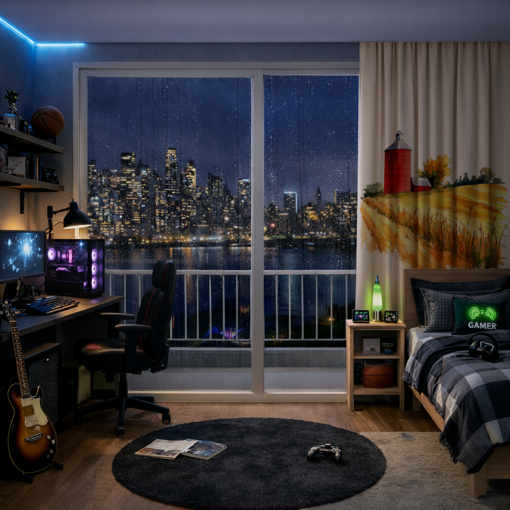 Red Farm Silo and Golden Wheat Field Drapes