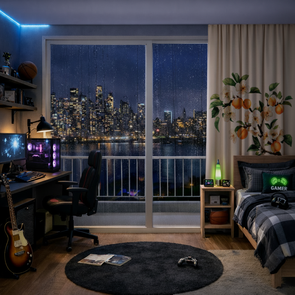 Kayısı Çiçeği ve Meyve Dalı Fon Perde