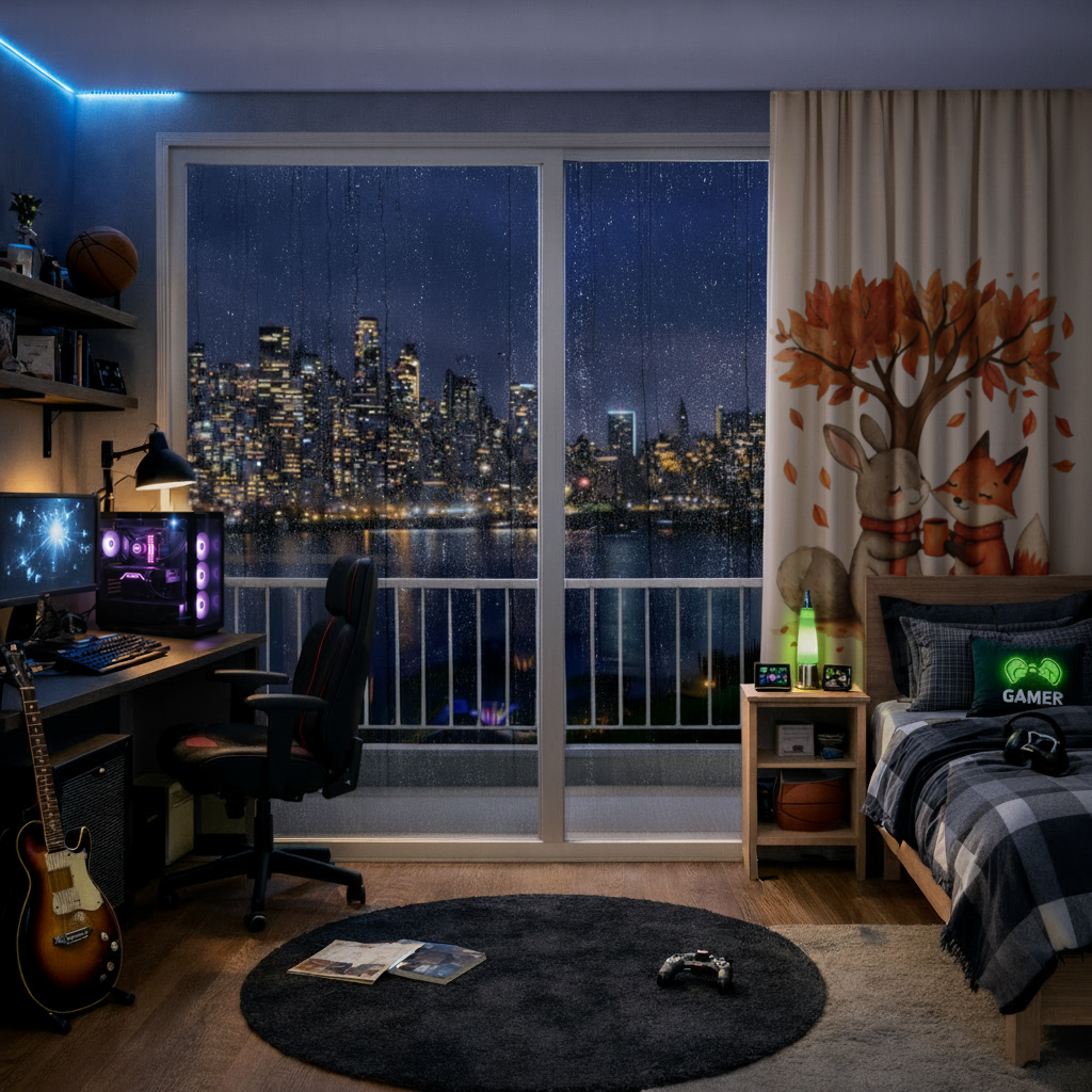 Cozy Autumn Fox and Rabbit 