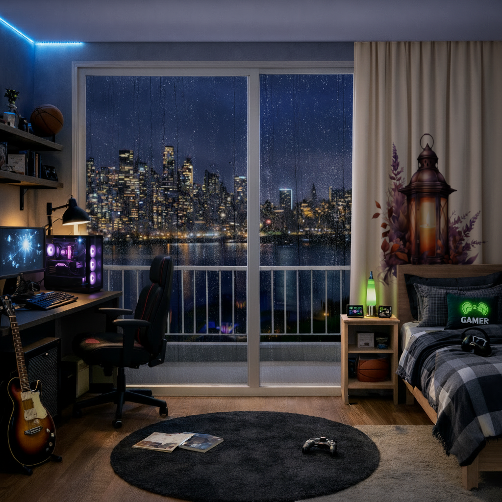 Cottagecore Lavender and Leaves Lantern Drapes