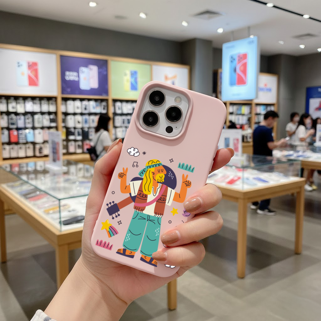 Retro Hippie Character iPhone 16 Pro Max Case