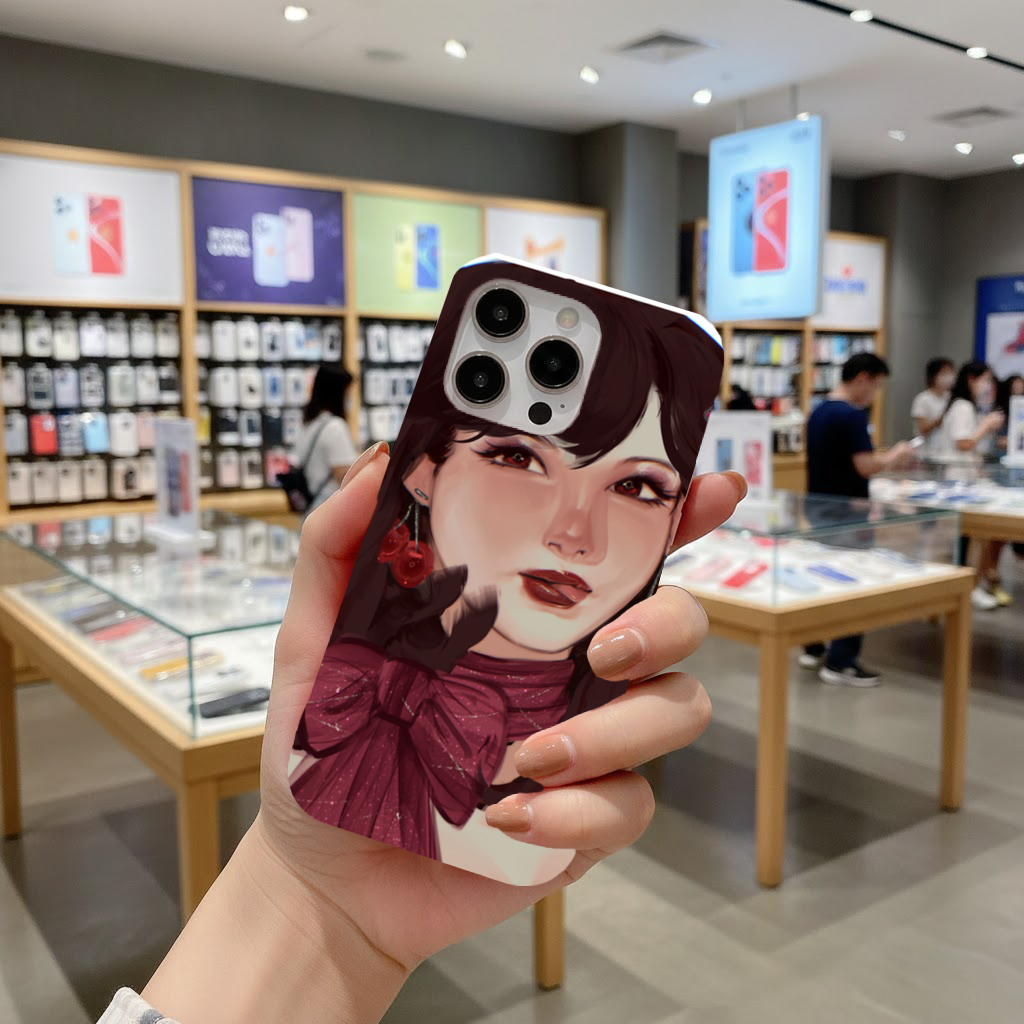 Girl with Cherry Earrings iPhone 16 Pro Max Case