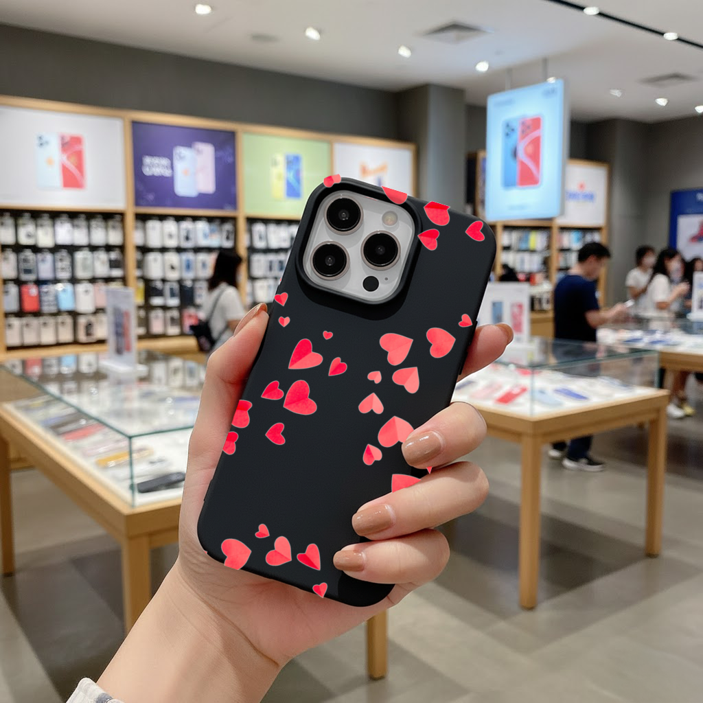 Red Hearts Frame Design iPhone 16 Pro and Pro Max Case