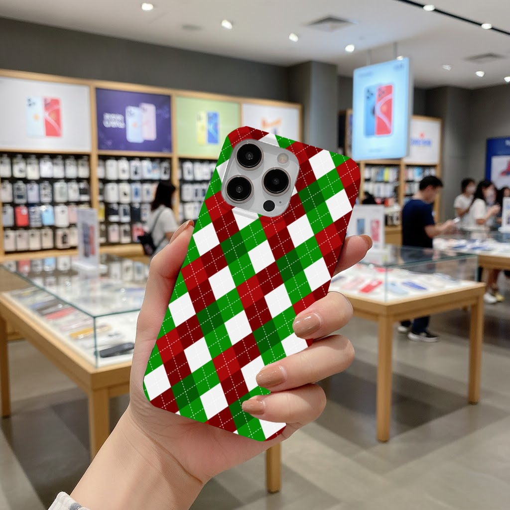 Red Green Argyle Plaid Background Pattern 