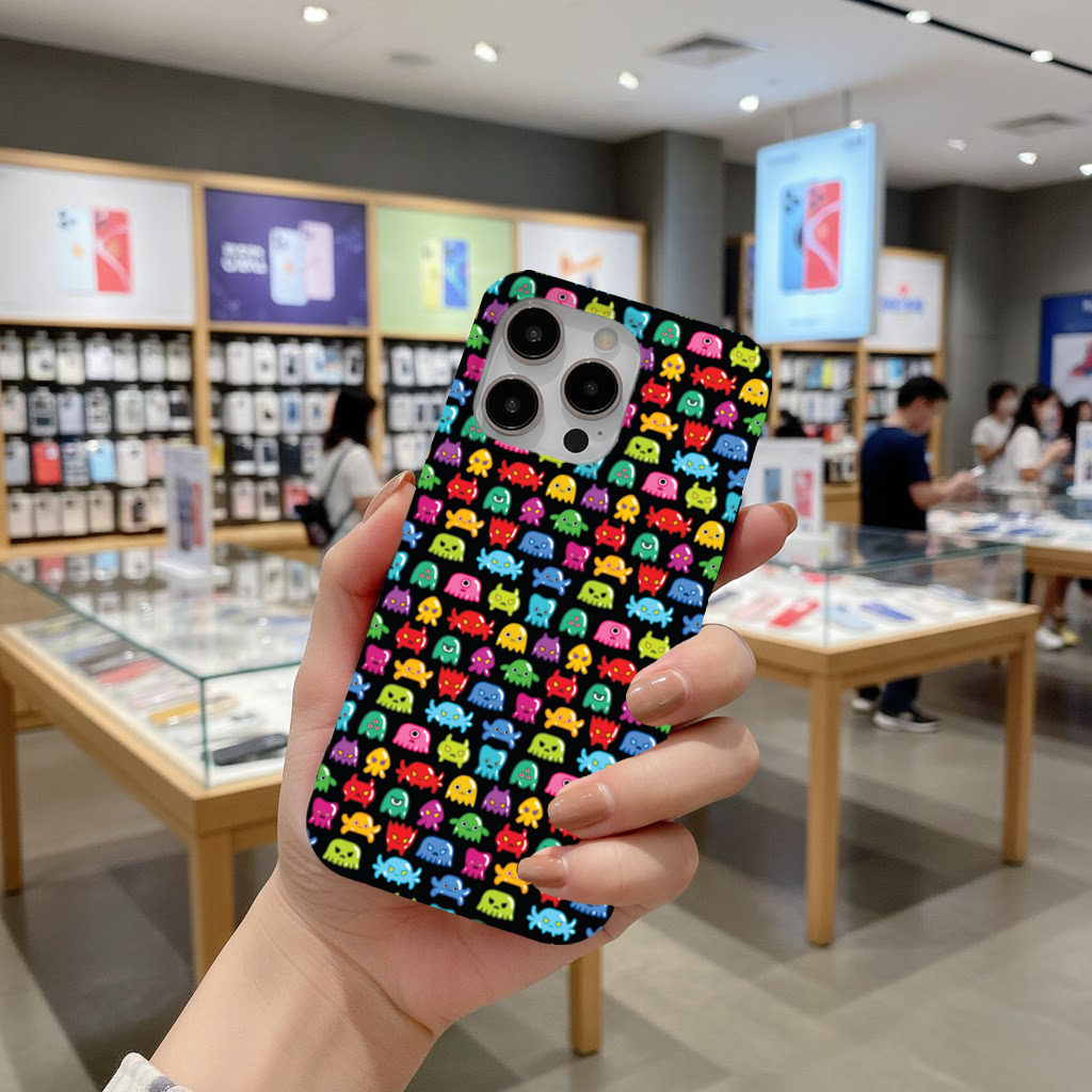 Cute Colorful Monsters Seamless Pattern iPhone 16 Pro and Pro Max Case