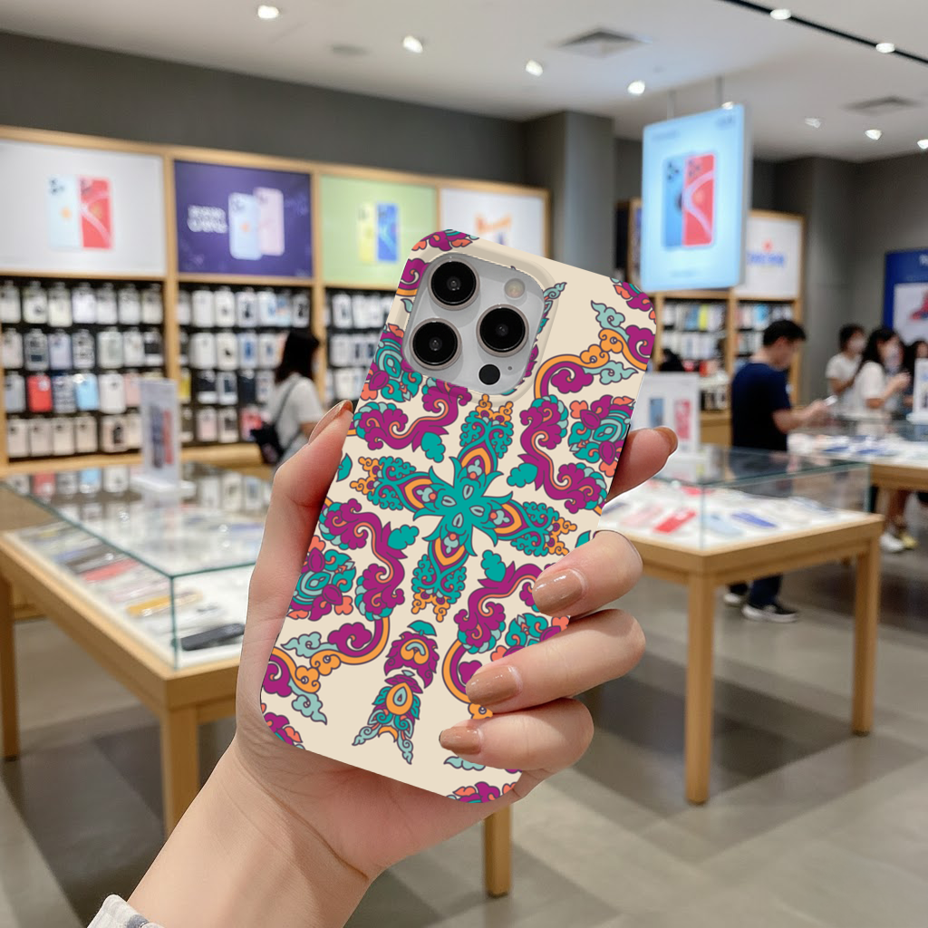 Colorful Oriental Symmetrical Mandala Pattern iPhone 16 Pro and Pro Max Case