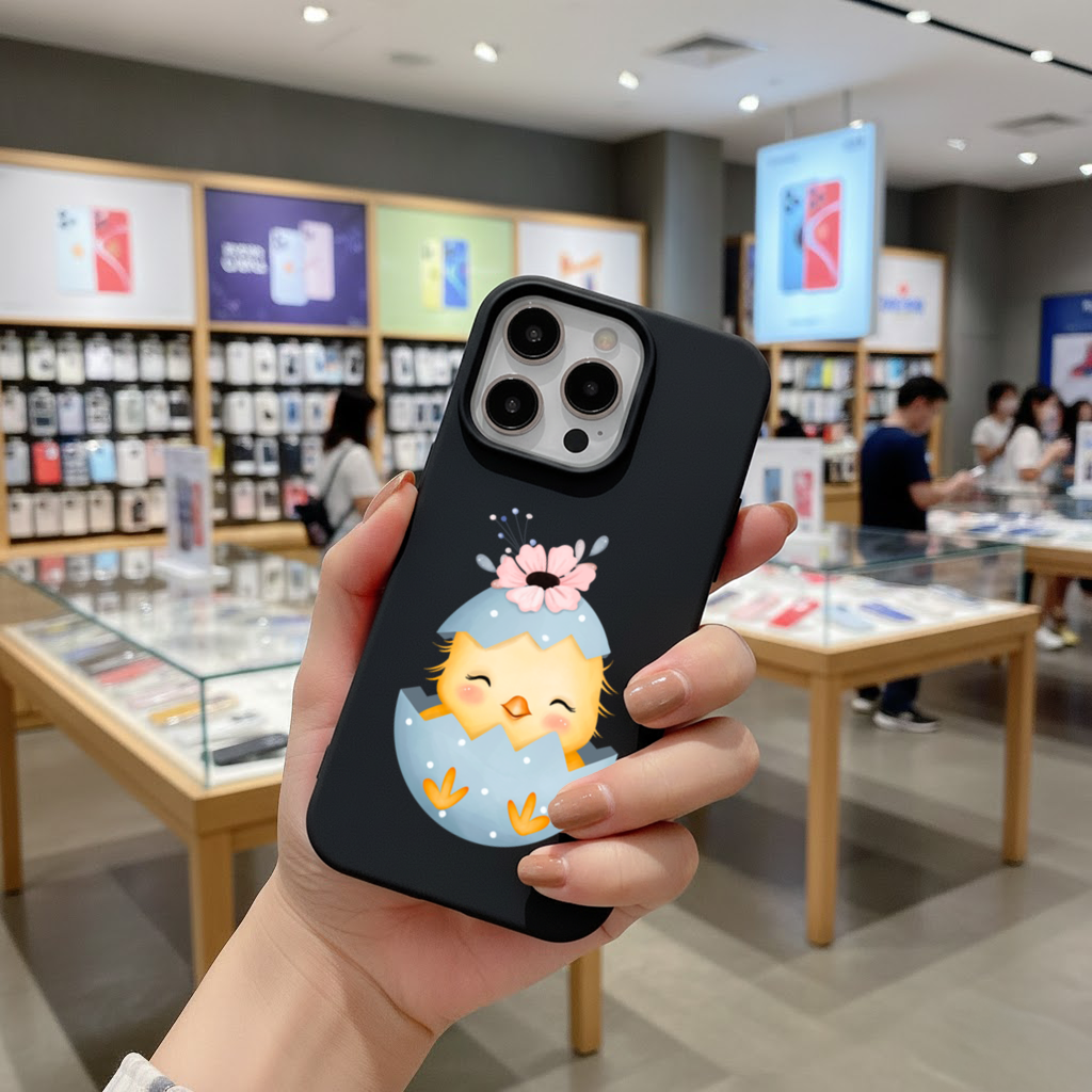 Cute Chick in Egg with Floral Hat iPhone 16 Pro and Pro Max Case