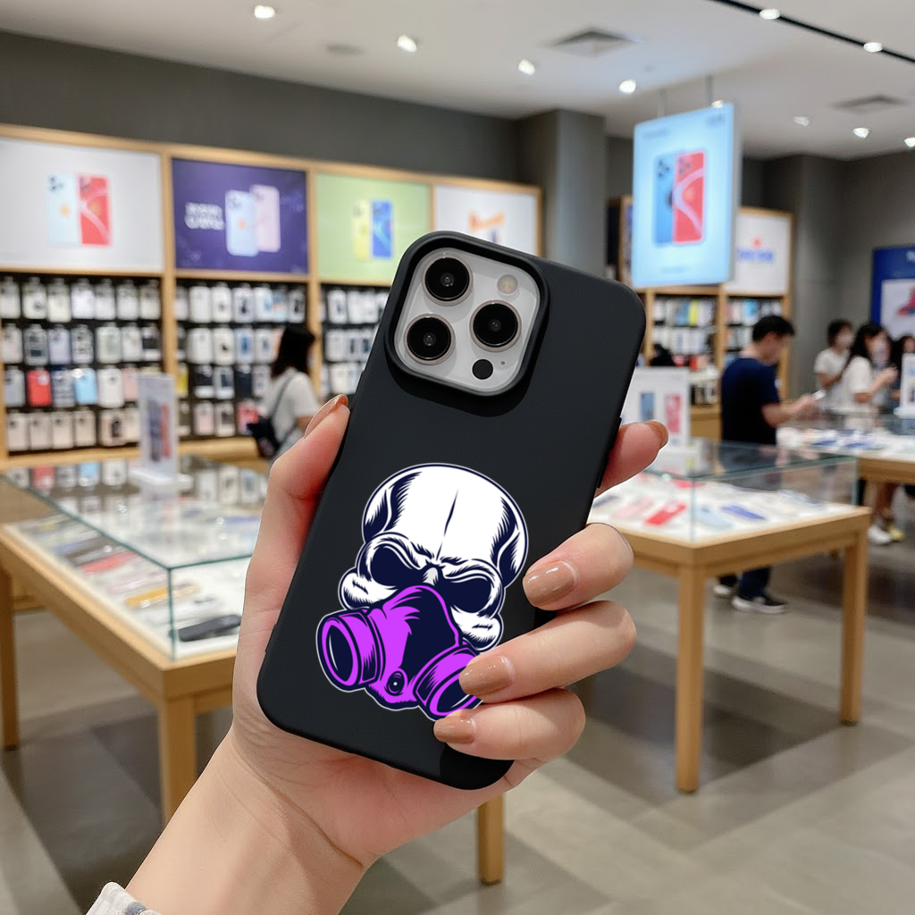 Skull with Gas Mask Illustration Modern and Edgy Design iPhone 16 Pro and Pro Max Case