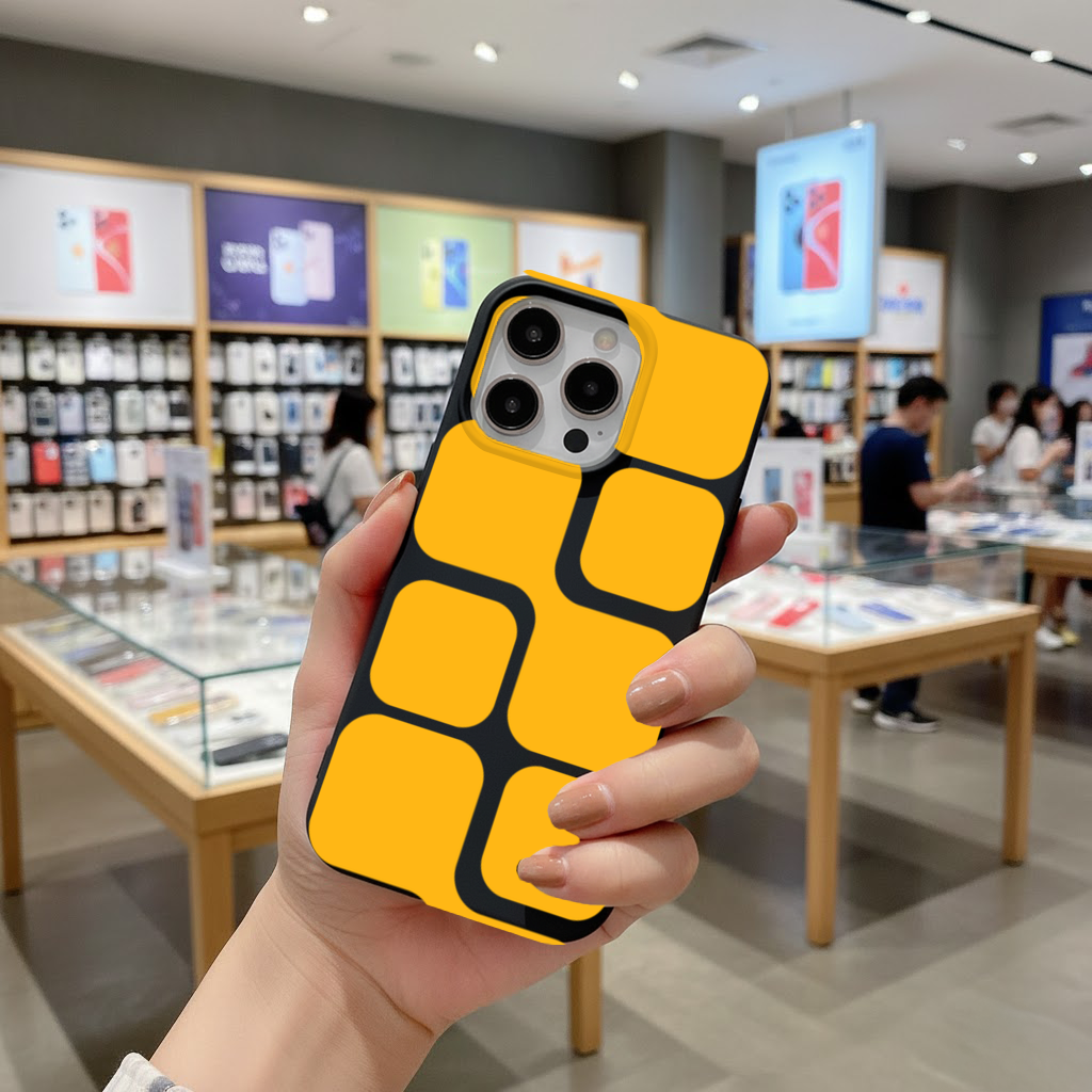 Yellow Geometric Labyrinth and Modern Abstract Pattern iPhone 16 Pro and Pro Max Case