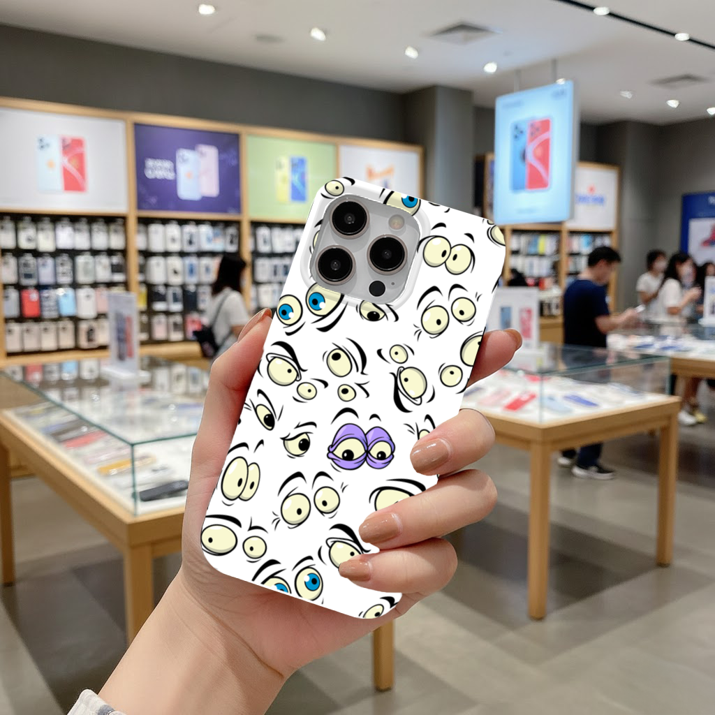 Funny Cartoon Eyes Pattern iPhone 16 Pro and Pro Max Case