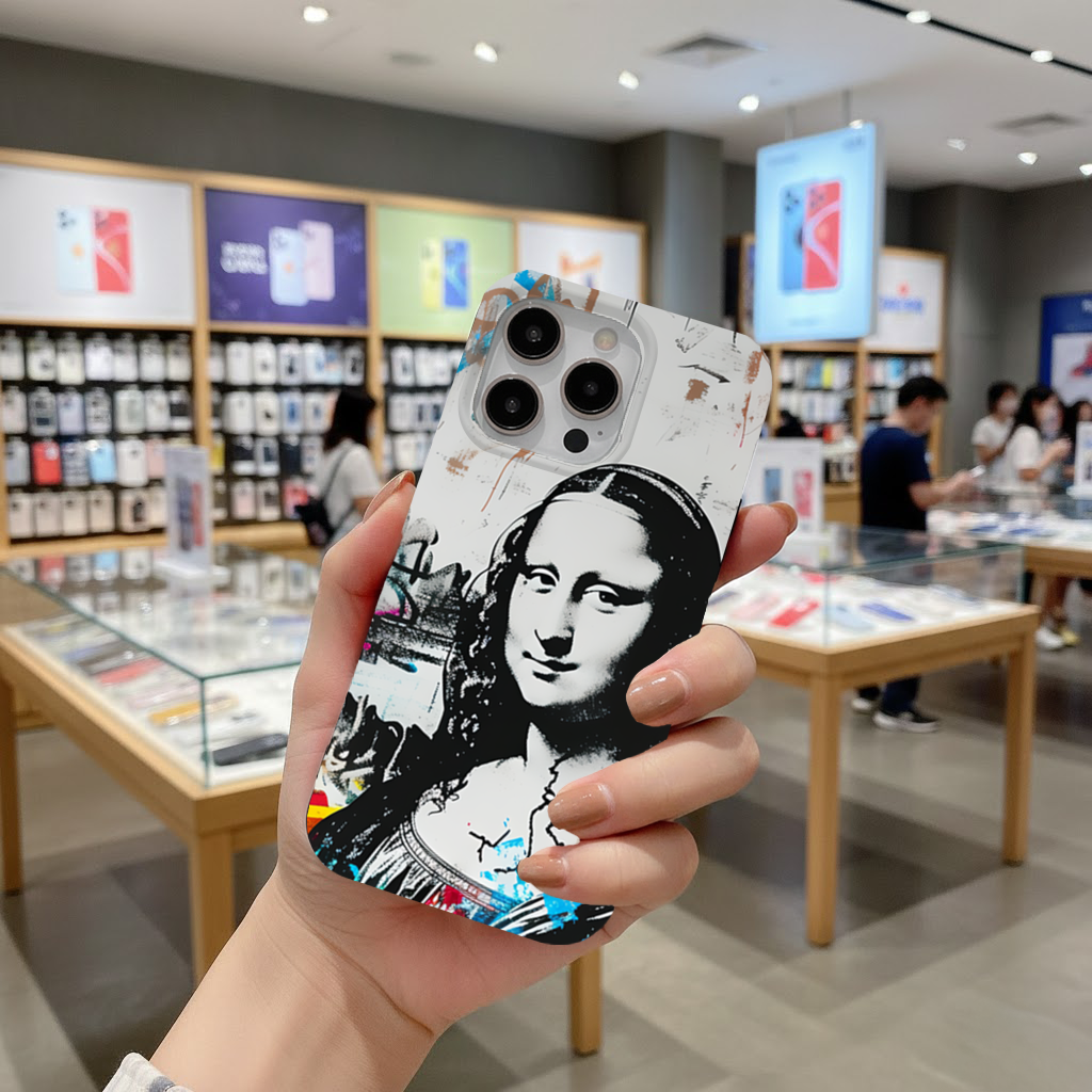 Graffiti Style Modern Mona Lisa Illustration iPhone 16 Pro and Pro Max Case
