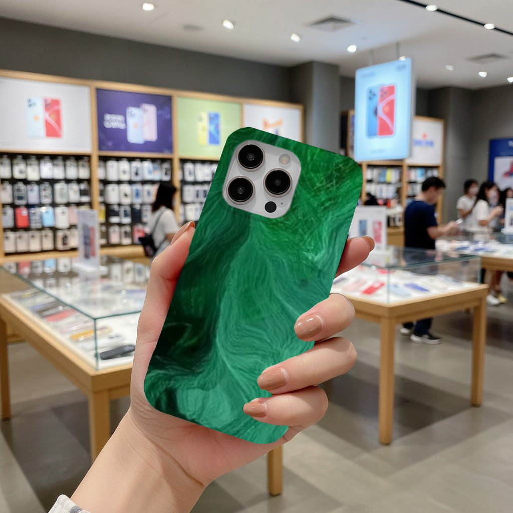 Black and green marbling iPhone 16 Pro and Pro Max Case