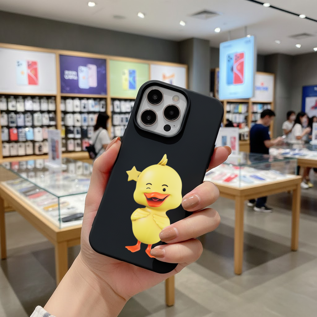 Cheerful Winking Yellow Duck with Star iPhone 16 Pro and Pro Max Case