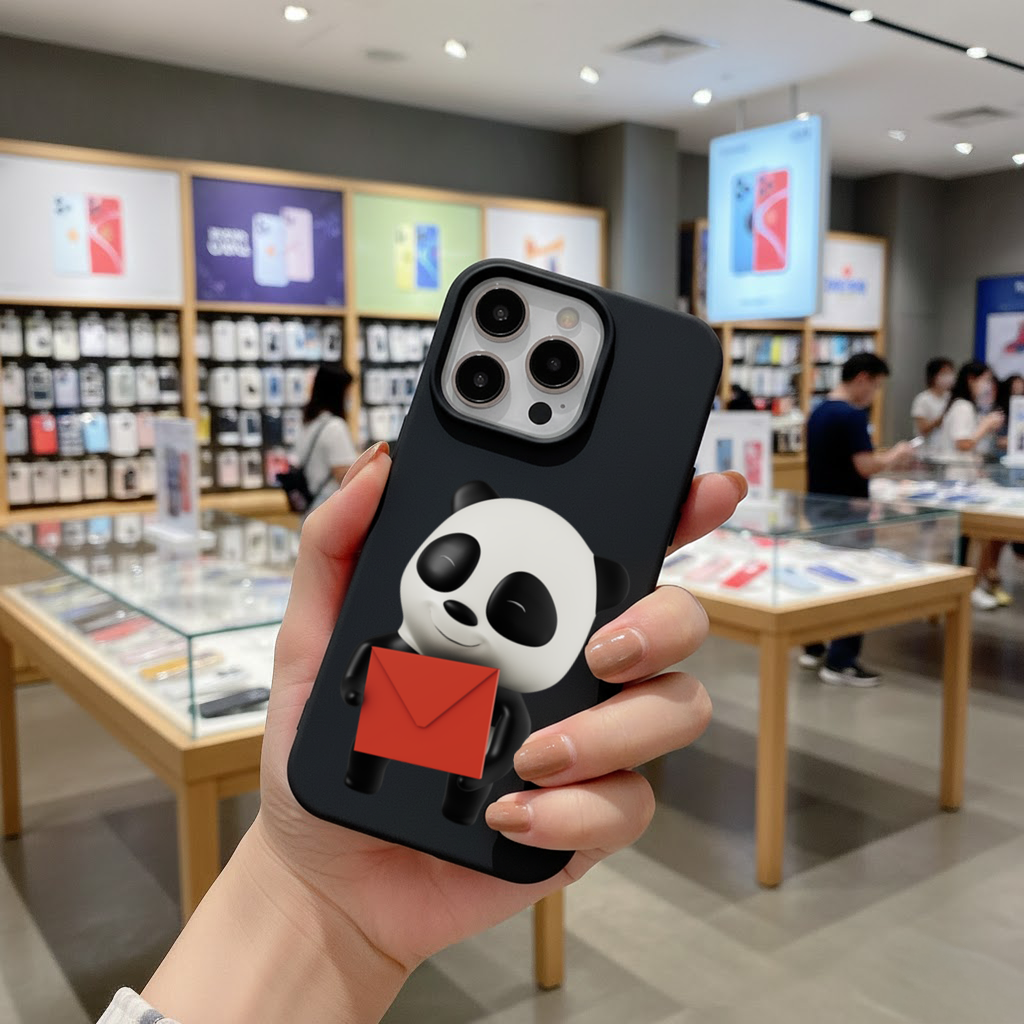 Happy Panda Character Holding Red Envelope iPhone 16 Pro and Pro Max Case
