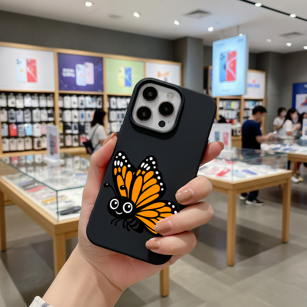 Smiling Orange Monarch Butterfly Character iPhone 16 Pro and Pro Max Case