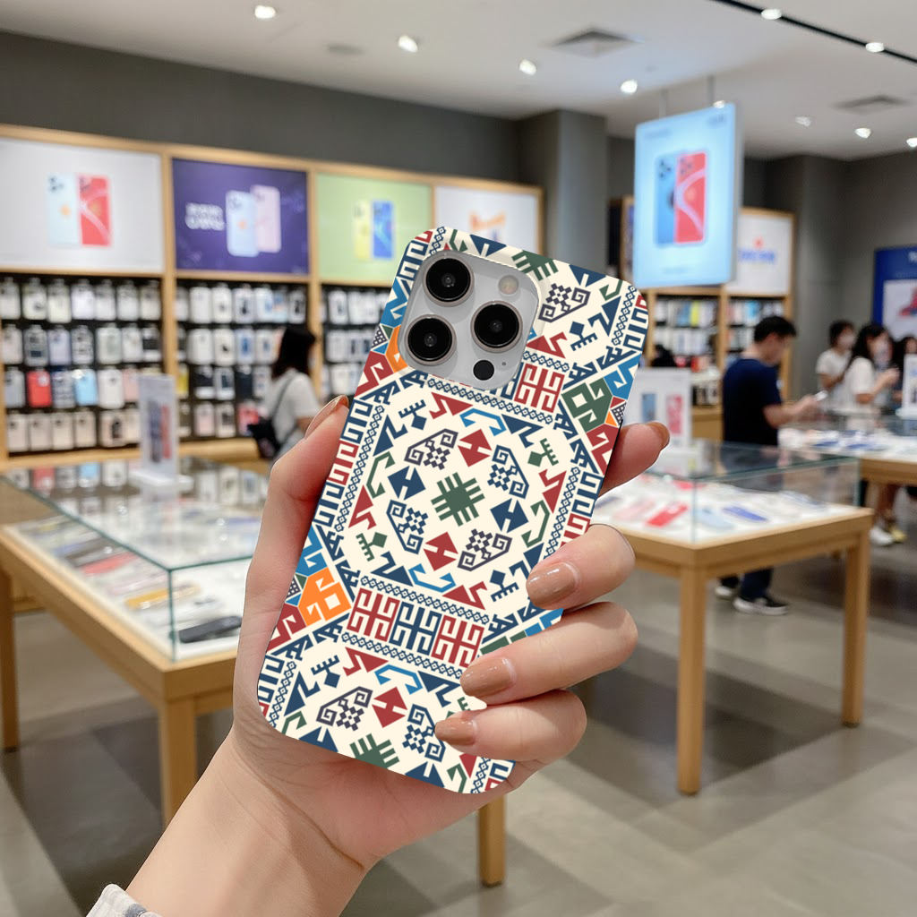 Multicolor Ethnic Geometric Motif iPhone 16 Pro and Pro Max Case