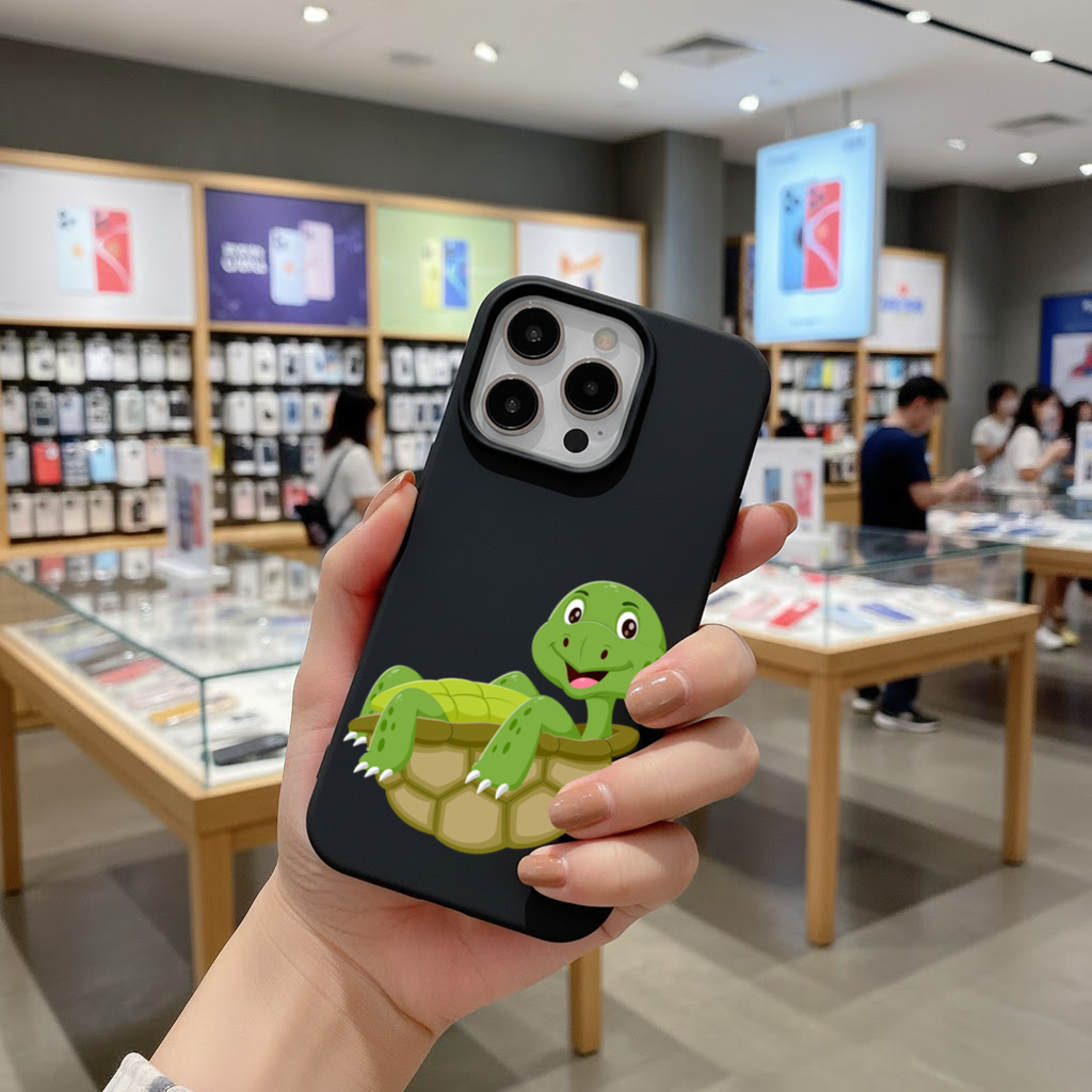 Happy Smiling Green Turtle in Shell iPhone 16 Pro and Pro Max Case
