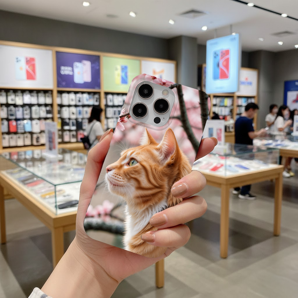 Adorable Ginger Cat Portrait Among Spring Flowers iPhone 16 Pro and Pro Max Case