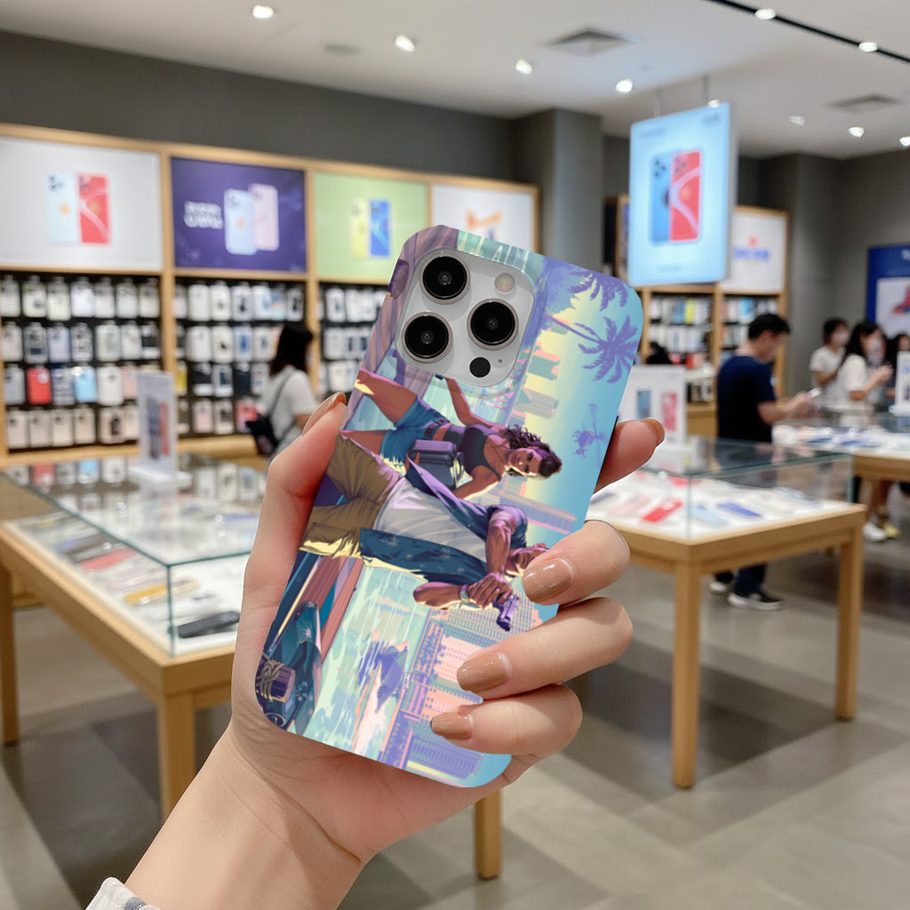 Vice City Showdown  Tropical Heist Duo iPhone 16 Pro and Pro Max Case