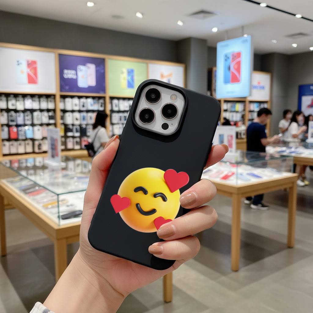 3D Hearts Smiling Emoji iPhone 16 Pro and Pro Max Case