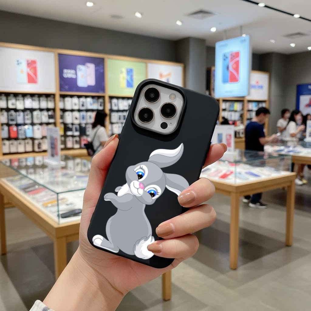 Cute Grey Bunny iPhone 16 Pro and Pro Max Case