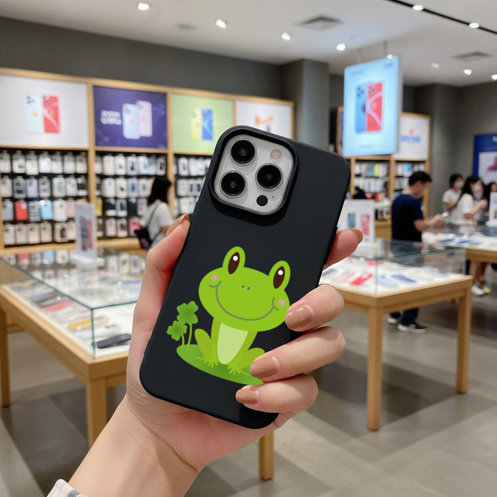 Cute Green Frog iPhone 16 Pro and Pro Max Case