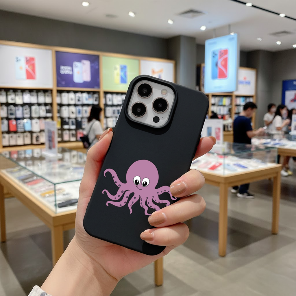 Sevimli Mor Ahtapot iPhone 16 Pro ve Pro Max Kılıfı