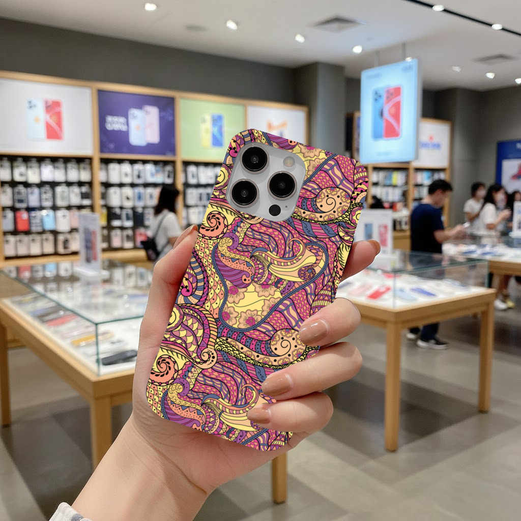 Psychedelic Zentangle Floral iPhone 16 Pro and Pro Max Case