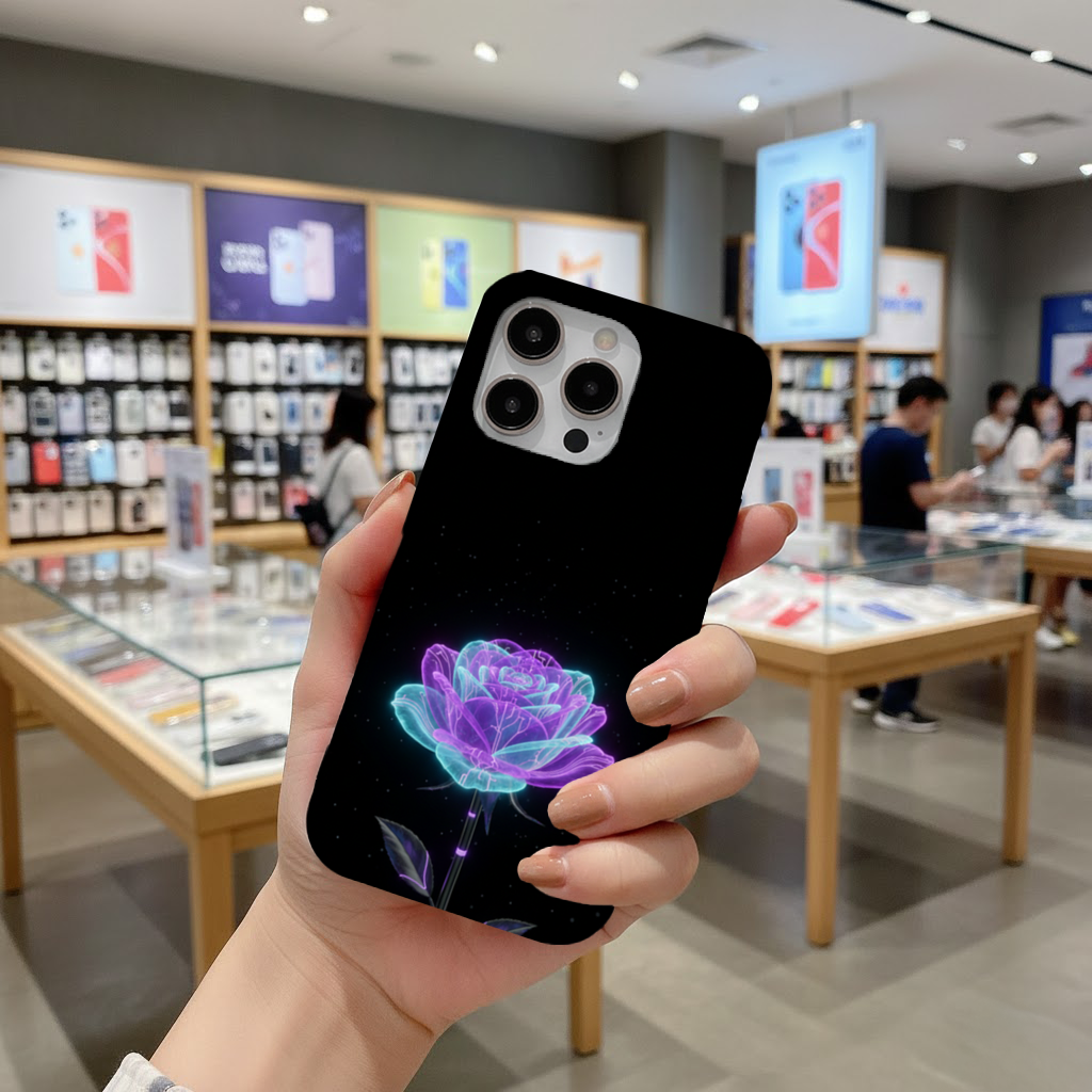 Bioluminescent Cyberpunk Rose iPhone 16 Pro and Pro Max Case