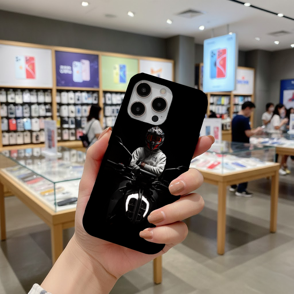 Dark Night Rider with Helmet iPhone 16 Pro and Pro Max Case